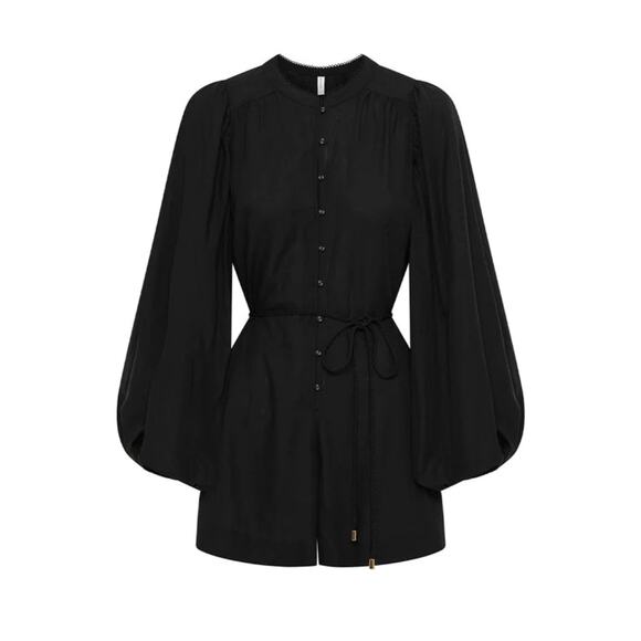 KIVARI - Raquelle Playsuit Romper - Black Size US 2 - Picture 2 of 13